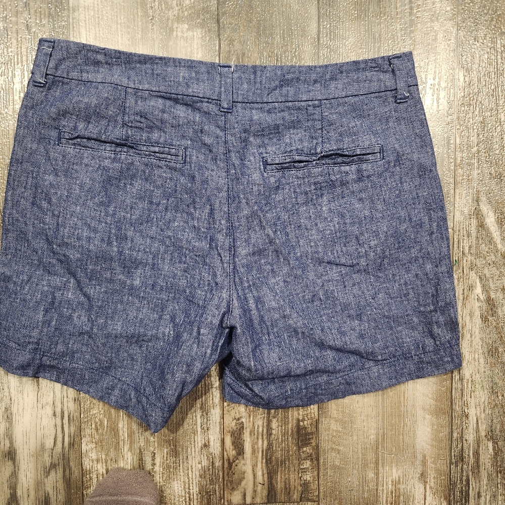 Old Navy Everyday Shorts | Women’s 10 | Blue Chambray Linen Blend - Picture 4 of 7